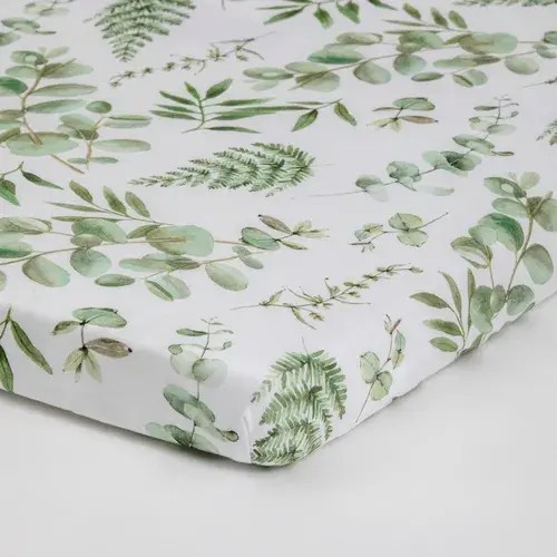 Bilbi Bamboo Bassinet Fitted Sheet Foliage | Baby Bunting AU