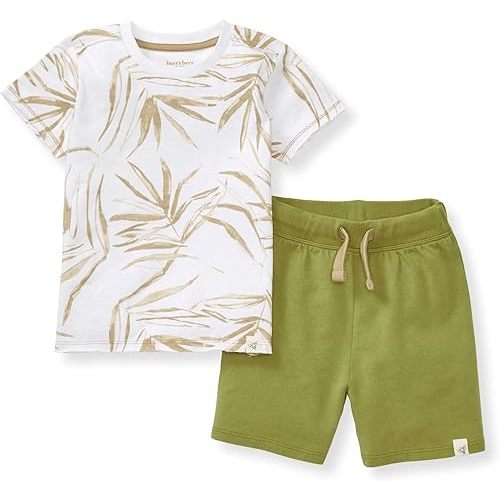 Burt's Bees Baby baby-boys Short Sleeve Shirt and Pant Set, Top & Bottom Outfit, 100% Organic Cotton