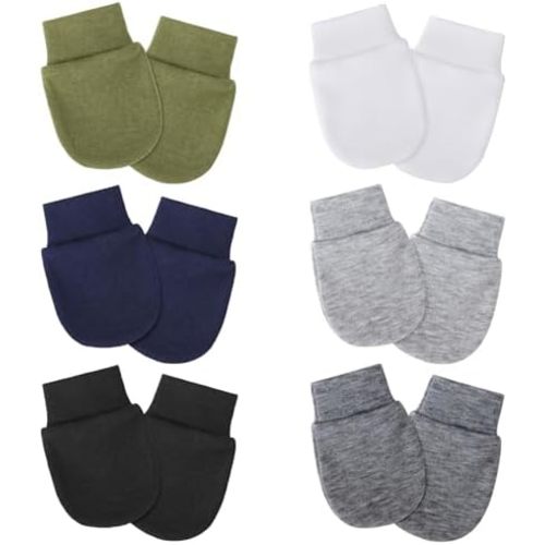 AQOKKA Newborn Baby Mittens No Scratch Elastic Wrist Gloves Infant Toddler Mittens for Baby Boy Girl 0-6 Months