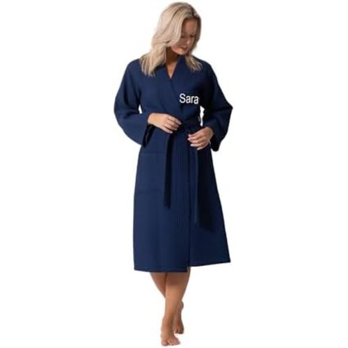 Turkish Linen Waffle Knit Lightweight Kimono Spa & Bath Robes for Women - Quick Dry - Soft