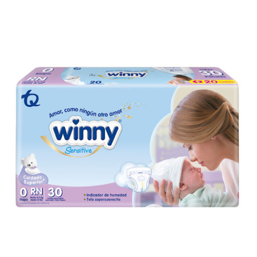 Pañales Winny Sensitive Etapa 0 Recién Nacido x 30 und