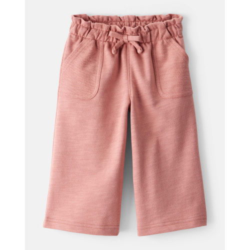 Baby Girl 100% Cotton Wide-Leg Pants - Pink - Carter's | Carter's