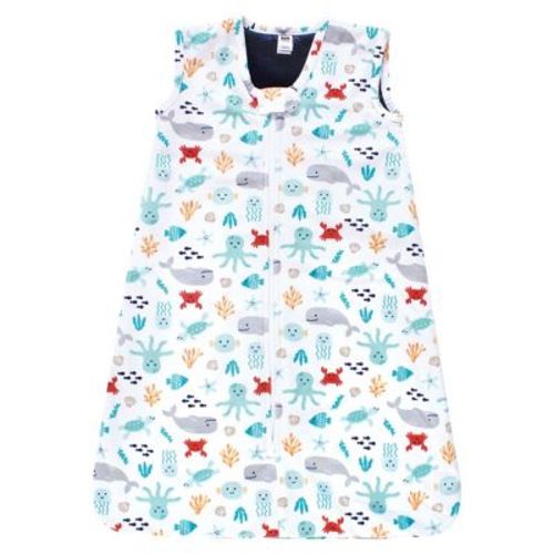 Hudson Baby Infant Boy Plush Faux Fur Sleeping Bag, Wearable Blanket, Sea Characters