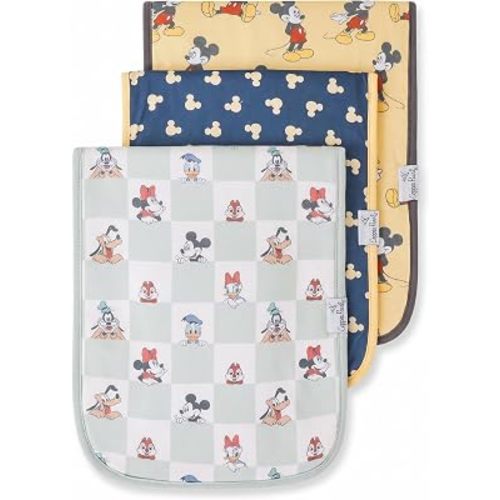 Copper Pearl Baby Burp Cloth Large 21''x10'' Size Premium Absorbent Triple Layer 3-Pack Gift Set Mickey Mouse & Friends