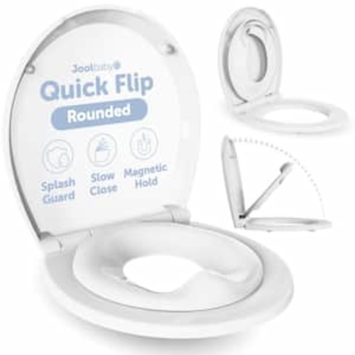 Built in Potty Round Toilet Seat with Splash Guard