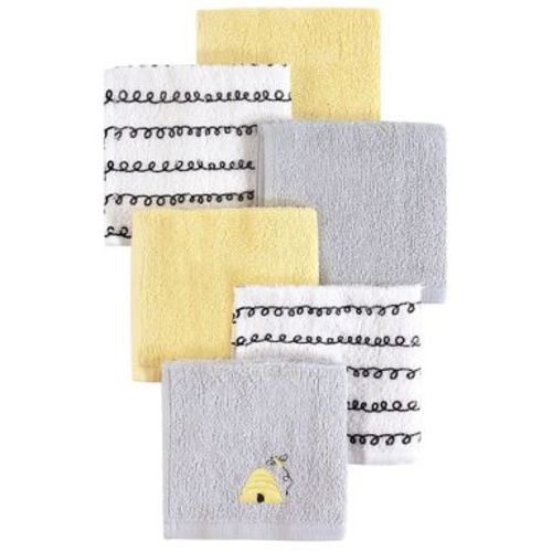 Hudson Baby Infant Unisex Super Soft Cotton Washcloths, Bee, One Size
