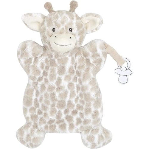 MON AMI Gentry Giraffe Pacifier Holder & Security Blanket – 12 Inches Soft Plush Hand Puppet for Babies | Multi-Functional Soothing Toy, Pacifier Keeper & Travel Buddy for Newborns & Infants