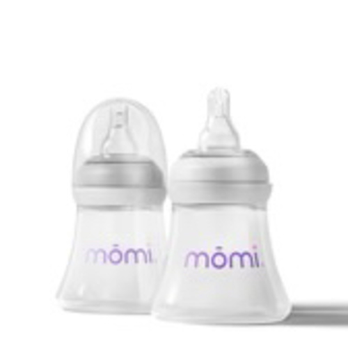 mōmi breast-like bottle, 5oz glass, purple or gray