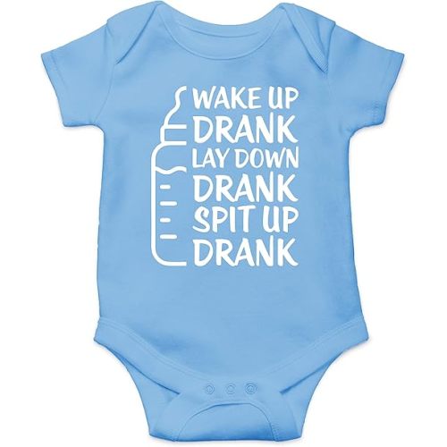 Wake Up Drank, Lay Down, Spit Up - Funny Baby Essentials Bodysuit - Newborn Outfit