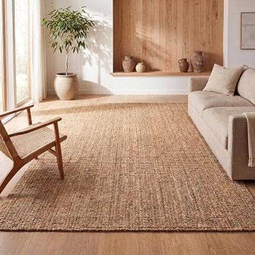 JONATHAN Y Pata Hand Woven Chunky Jute Natural Indoor Area Rug, 5x8, Bohemian, Rustic, Cottage, Easy-Cleaning for Living Room, Bedroom, Kitchen, Non-Shedding (NRF102A-5)