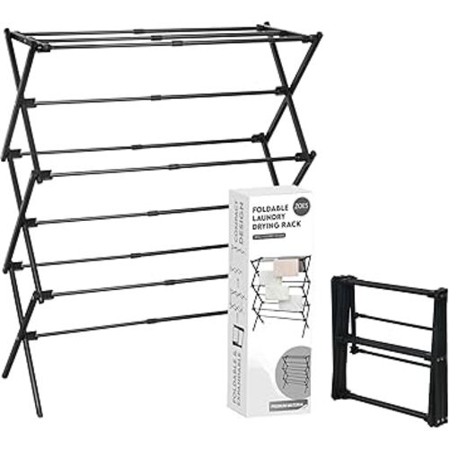 Clothes Drying Rack | Foldable Drying Rack Clothing for Laundry | Small Collapsible Portable Dryers for Laundry | Use for Indoor & Outdoor | Black 37.5"x29"x12"