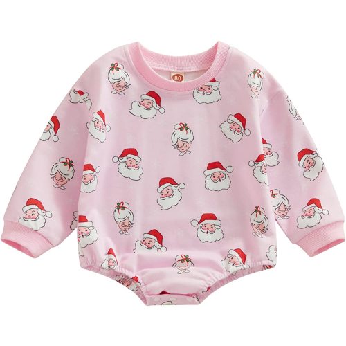 FYBITBO My First Christmas Baby Girl Boy Outfit Sweatshirt Romper Sweater Onesie Long Sleeve Bodysuit Fall Clothes