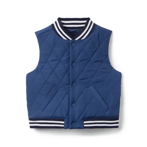 Blueberry Dream The Varsity Puffer Vest by Janie and Jack