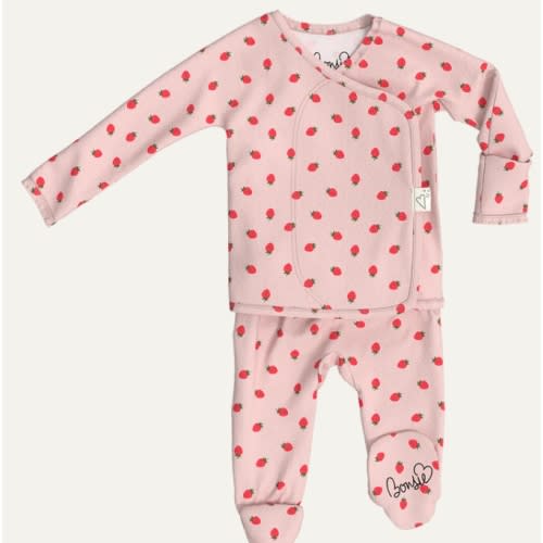 Footie - Strawberries – Bonsie Skin to Skin Babywear