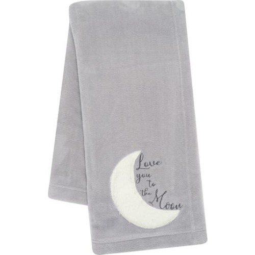 Goodnight Moon Appliqued and Embroidered Fleece Baby Blanket