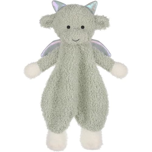 Apricot Lamb Dragon Cuddly Security Blanket for Babies, Soft Loveys for Baby Boy and Girl, 10 Inches for Newborn, Infant and Toddlers (Green)