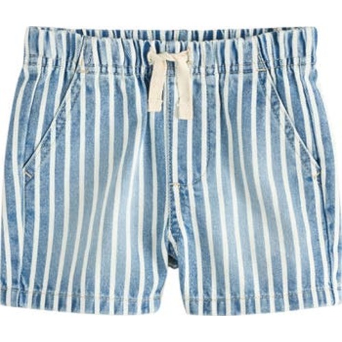 Kids' Stripe Cotton Denim Drawstring Shorts, 3-4Y