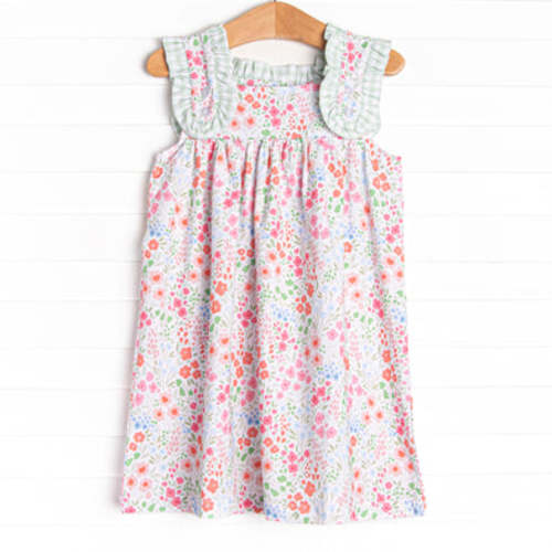 Flower Garden Fun Ruffle Strap Dress, Pink – Stitchy Fish