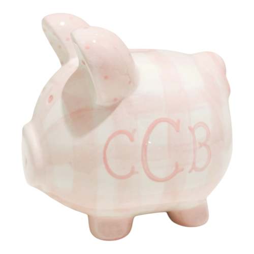 Gingham Piggy Bank