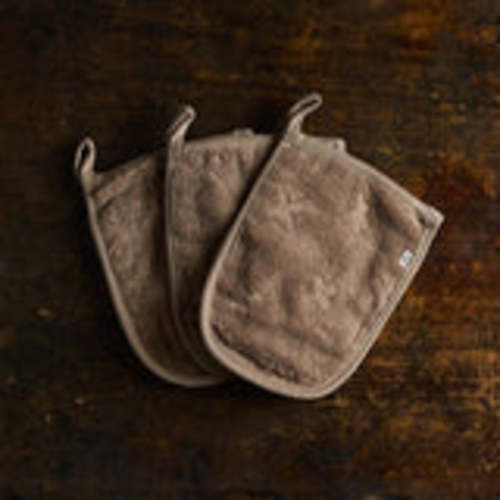 Cotton Bath Gloves - Walnut - Set of 3 – MamaOwl
