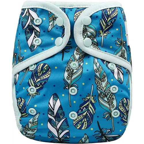 OsoCozy One Size Cloth Diaper Covers - Adjustable Snap Fit & Double Leg Gussets for Baby Boys & Girls from 8-35 Pounds. Use with Prefold, Flat or Fitted Cloth Diapers or Snap-in Inserts.