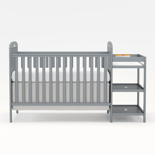 Latitude Run® 3-In-1 Convertible Baby Crib With Changing Table Combo & Reviews | Wayfair