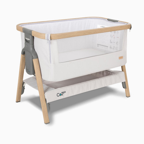 Tutti Bambini CoZee Bedside Crib - Oak/Sterling Silver
