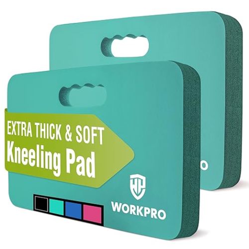 WORKPRO Extra Thick Kneeling Pad, 2-Pack, Soft Foam Cushioning for Knee, Large Foam Kneeler Mat for Gardening, Bathing Baby, Workout Supplies, 17.5 x 11 x 1.5 in, Robin's egg Blue