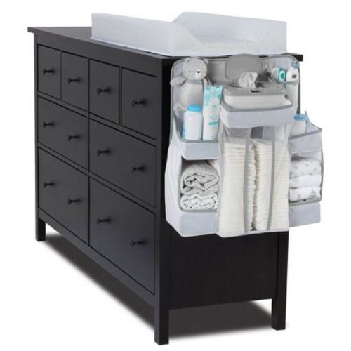 L.A. Baby Diaper Caddy and Nursery Organizer for Baby's Essentials - White: Solid Pattern, Western Theme