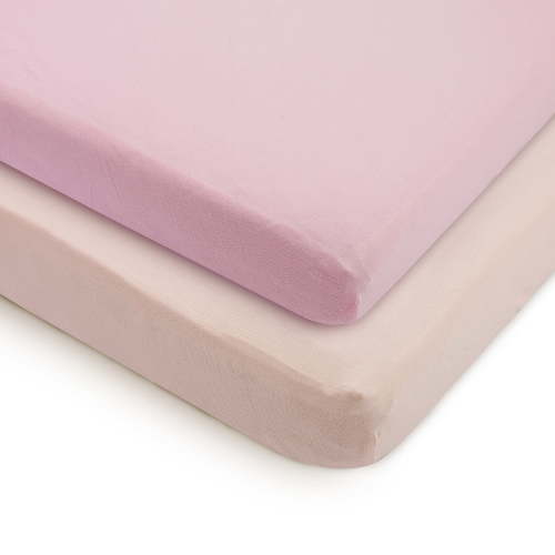 Bublo Baby Mini Crib Sheets 2-Pack | 100% Cotton Jersey | 24×38×5 in Universal Fit for Pack N Play / Portable Cribs