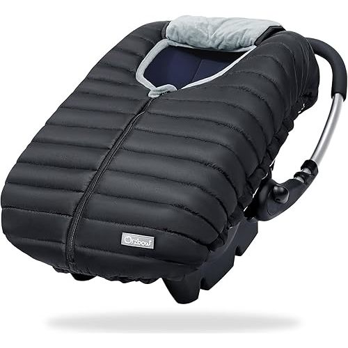 Orzbow Enfant Car Seat Covers - Cocoon Baby Cover for Boys & Girls, Rain & Snow Repellent, Breathable Windproof, Winter Protector, Center Zipper, Universal Fit for Infant Car Seat (0-12M), Black