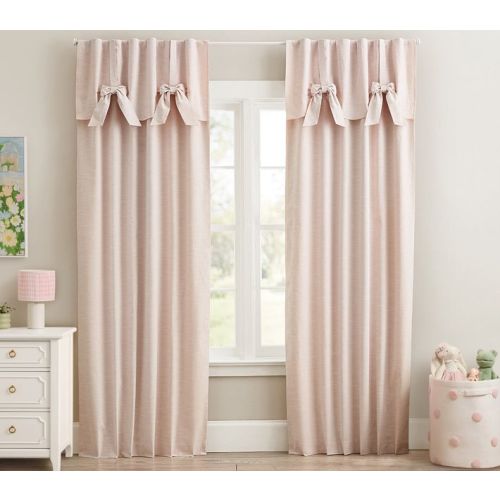 Evelyn Linen Blend Bow Valance Blackout Curtain