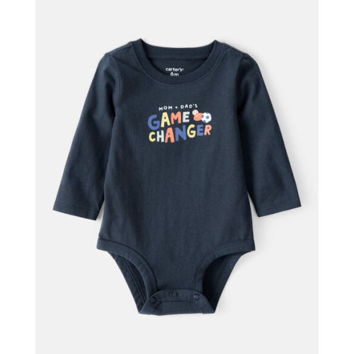 Baby Boy Cotton Long-Sleeve Graphic Bodysuit - Navy Blue - Carter's | Carter's