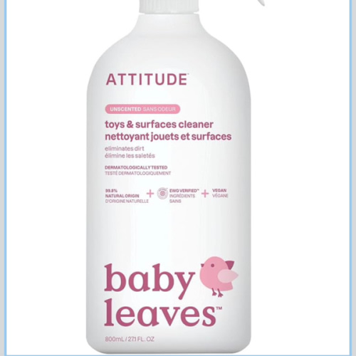 ATTITUDE Toy and Surface Cleaner, EWG Verified Multi-Surface Products, Vegan, Naturally Derived Multipurpose Cleaning Spray, Unscented, 27.1 Fl Oz