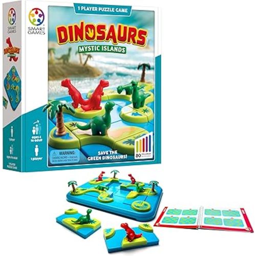 SmartGames Dinosaurs: Mystic Islands – Jurassic Dino Puzzle Game, Ages 6+