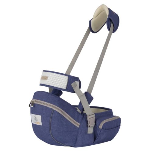 Baby Hip Seat Carrier Baby Waist Stool for Child Infant Toddler with Adjustable Strap Buckle Pocket Soft Inner Huge Storage (Navy Blue)