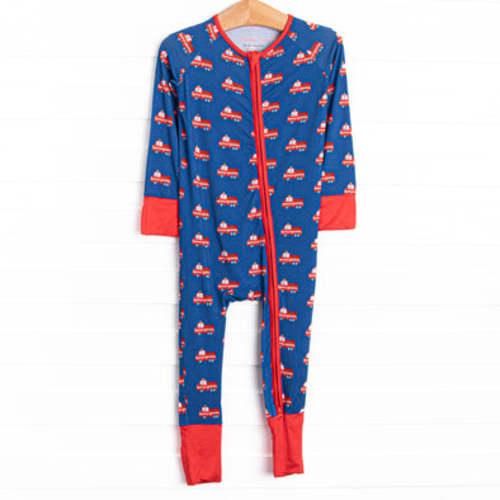 Sound the Alarm Bamboo Zippy Pajama, Blue – Stitchy Fish