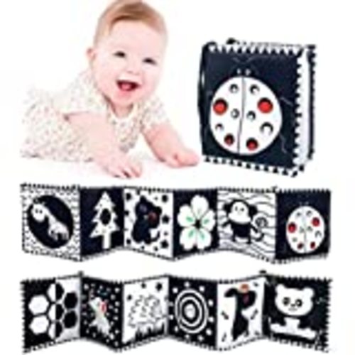Amazon.com: KaPing My First Black and White High Contrast Soft Book for Baby, Infant Tummy Time Cloth Book Toys, Black and White Baby Cards, Folding Educational Activity Cloth Book Suitable for Boys Girls Toddler : Toys & Games