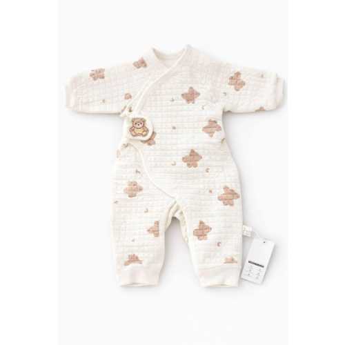 Organic Cotton Quilted Baby Romper | Kimono Onesie