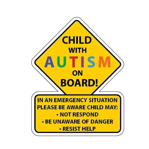 1 pcs Child with Autism Awareness - 5 inches - Car Truck Decal Sticker. Alert Respon