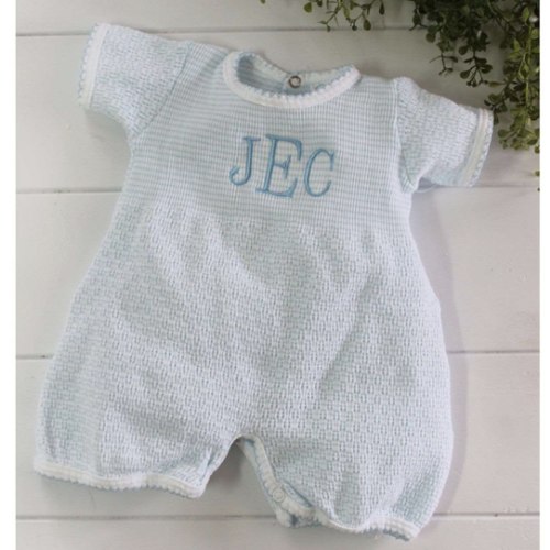 Paty Baby Boys Blue Romper Outfit Personalized - Hiccups Children's Boutique