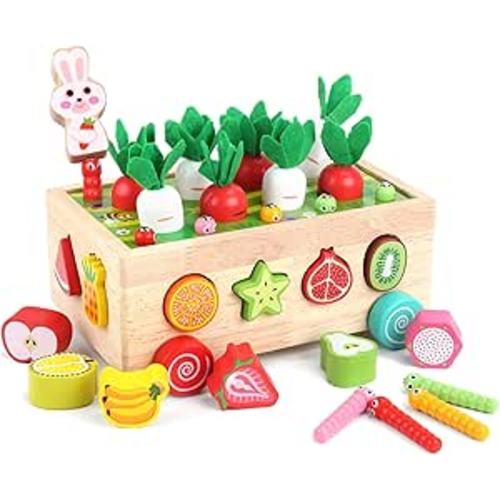 Toddlers Montessori Wooden Educational Toys for Baby Boys Girls Age 1 2 3 Year Old, Shape Sorting Toys 1st One First Birthday Girl Gifts for Kids 1-3, Wood Preschool Learning Fine Motor Skills Game