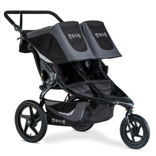 BOB Gear Revolution Flex 3.0 Duallie Jogging Stroller - Graphite Black: Adjustable Handle, Infant Car Seat Compatible, Pneumatic Tires
