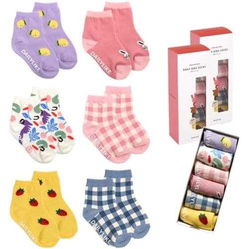 Baby Boys Girls Non Slip Grip Ankle Socks with Anti Skid Grippers for Infants Toddlers Kids 6 Pairs