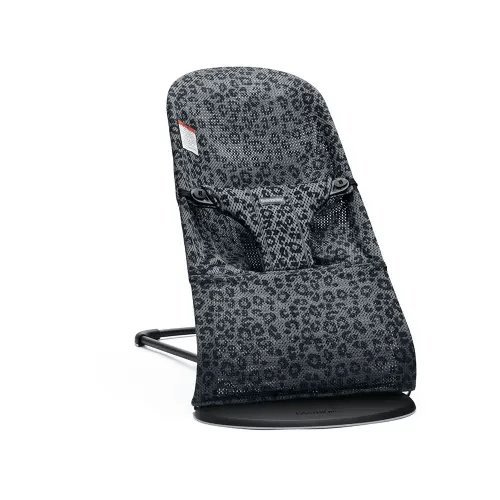 BabyBjörn Bouncer Bliss, Mesh, Anthracite/Leopard 2-in-1 Adjustable Baby Bouncer Seat and Toddler Chair, Newborn to Toddler (8-29 lbs), 4 positions, Lightweight & Portable