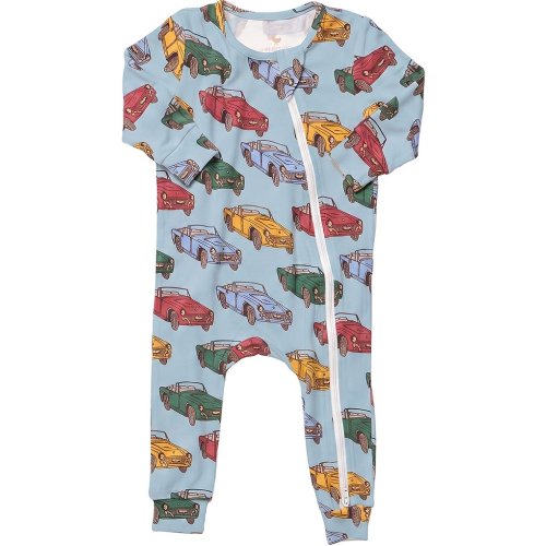 Blue Rooster by Pink Chicken Baby Boys Vintage Cars Romper