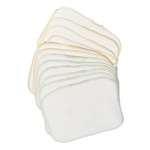 Organic Brushed Cotton Wash Cloth - Pack of 12