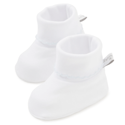 White/Blue Kissy Basics Booties