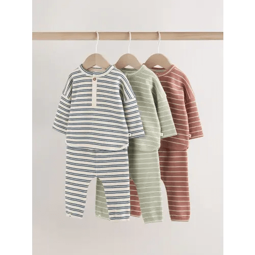 Buy Green/Blue/Brown Stripe Baby Top & Leggings Set 6 Piece (0mths-3yrs) from Next USA