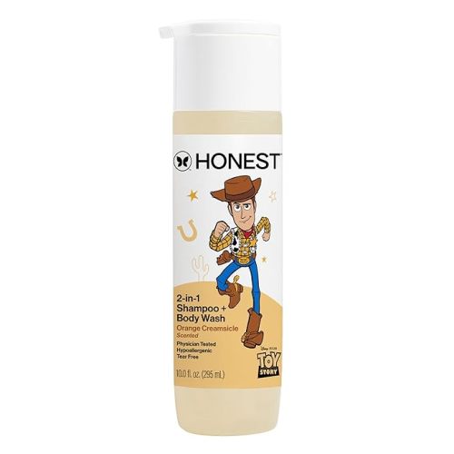 The Honest Company 2-in-1 Baby Shampoo & Body Wash, Fragrance-Free, Tear-Free, Hypoallergenic, Naturally Derived, Sensitive Skin, 10 fl oz